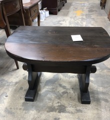 Dark Pine End Table\/drop leaf panel