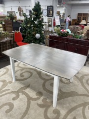 Minimalist Farmhouse Grey Stained Top Dining Table