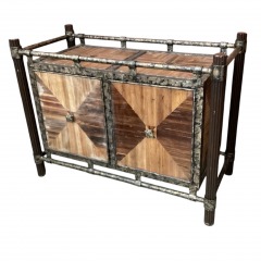 Dark Metal Multitone Wood 2 Door Buffet