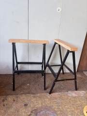 Metal and Wood Sawhorses