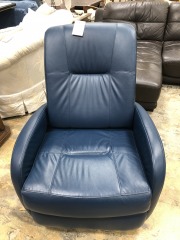 Blue Faux Leather Recliner