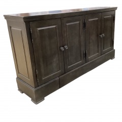 Bassett Furniture Hawkins Huntboard W\/Table Leaf Storage Dark Chestnut Maple