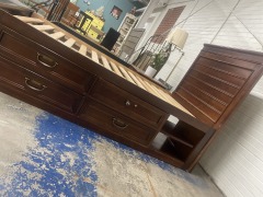 Wood Twin Bed Frame with Storage Drawers