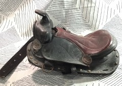 Vintage Brown and Black Western Saddle