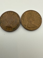 1959 & 1968 Canada 1 Cent \u2013 \u201cMaple Leaf\u201d Design (Pair)