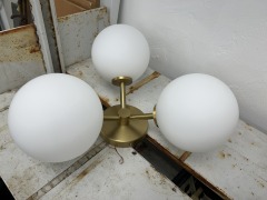 3-Light Gold Flush Mount