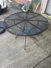 Round Black Metal Patio Table