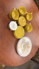 Vintage Allied Chemical Melamine Dish and Cup Set (Set of 28)