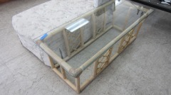 Rattan Glass Top Coffee Table