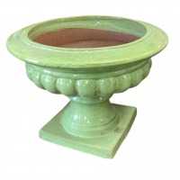 Vintage Green Pedestal Planter
