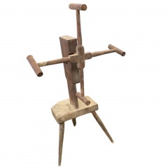 Antique Wooden Yarn Winder \u201cWeasel\u201d