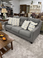 Modern Grey Couch with Four Pillows
