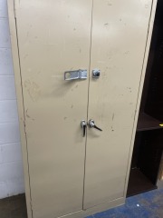 Vintage Metal Tan Cabinet