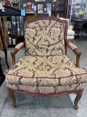 Wooden Ornate Cushioned Chair