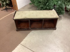 Wood Bench w\/ Cushion