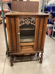 Glass Front Wood Dresser