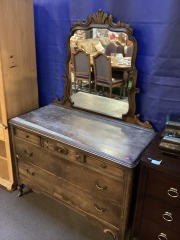 Wood Dresser & Mirror