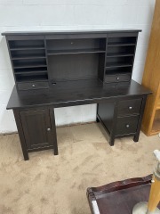 Dark Finish Desk With Topper