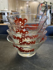 Vintage Wheaton Glass Popcorn Bowl set of 4
