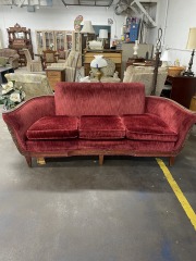 Antique Red Velvet Couch