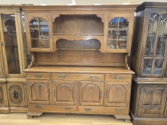 SOLID MAPLE 2 PIECE BREAK FRONT HUTCH