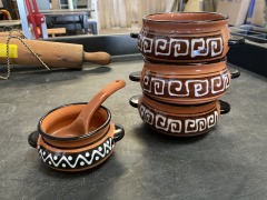 Clay Pottery Soup Bowl Set