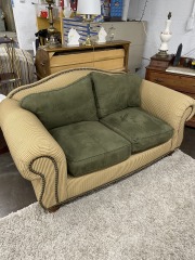 Thomasville Green & Tan Loveseat