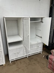 White Whicker Entertainment Center