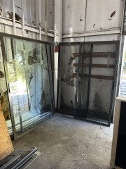 Sliding Glass Door Set w\/ Track & Screen 94 3\/4 x 79 1\/2