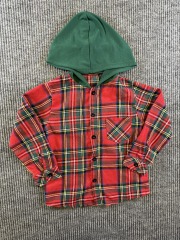 Kids Plaid Hooded Shirt