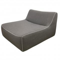 Dark Grey Lounger w\/ White Stitching
