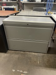 Grey Two Drawer Lateral Filing Cabinet