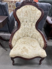 Kimball Victorian Style Darkwood Parlor Chair