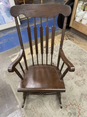 Vintage Dark Wood Rocking Chair