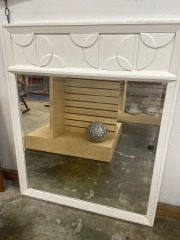 White Geometric Mirror (35x43)