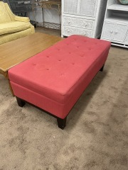 Red Upholstered Storage Ottoman or Bench