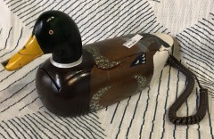 TeleMania Wooden Mallard Duck  Landline Phone Vintage *UNTESTED SOLD AS IS*