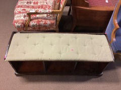 Dark Wood Padded Bench