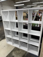 White Four by Four Cube Bookshelf