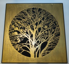 Bijan Metal Sculpture with Tree and Birds