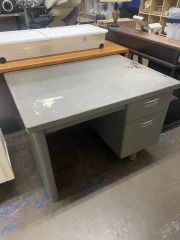 Vintage Lyon Grey Metal Desk