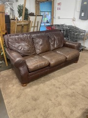 Chocolate Brown Leather Sleeper Sofa (No Delivery)