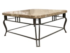 Iron Brown Marble Top Cocktail Table