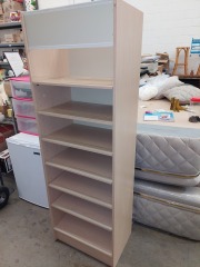 7 SHELF TAN BOOKCASE