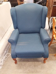 BLUE WINGBACK CHAIR