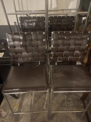 Chrome-Frame Bar Stools (Set of 6)