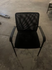 Office Black Stationary Chair (Set of 2)
