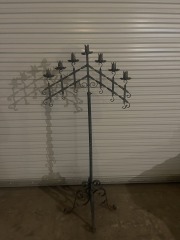 Gothic Revival Wrought Iron Candelabra (Set of 2)