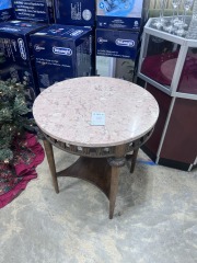 French Carved Wood Antique Accent Table