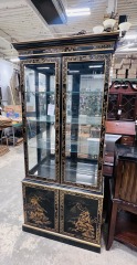 Black Laquer Chinoiserie China Cabinet